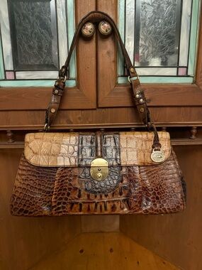 Brahmin 25th anniversary crocodile-embossed leather Miriam Cooper or Rosalie bag